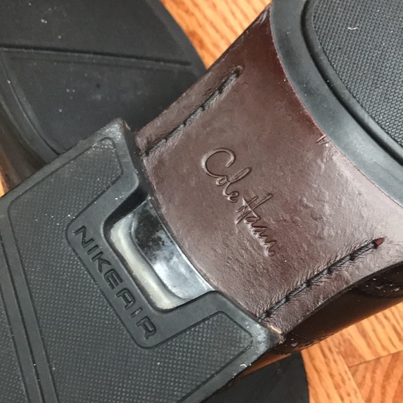 COLE HAAN “Nike Air” technology WINGTIP DRESS SHOES DARK BROWN / OXBLOOD LEATHER - Picture 5 of 9